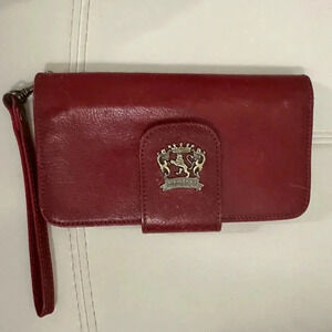 Pratesi Firenze Italian Leather Women's Clutch
Wristlet Walker Red